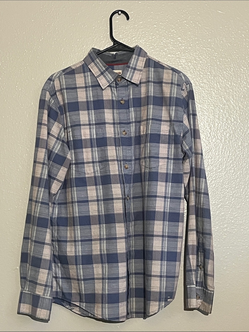 Mossimo Supply Co. Blue and White Plaid Button-Down Shirt